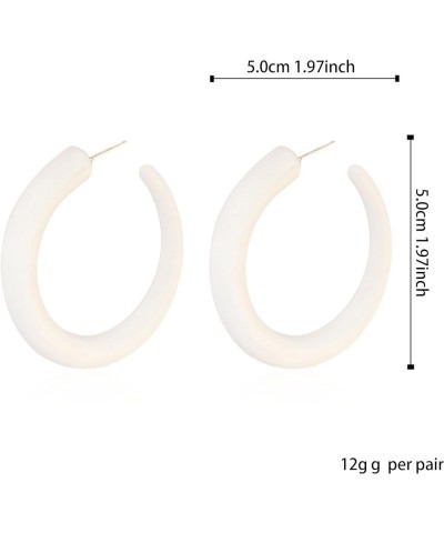 80 90s Retro Neon Thick Hoop Earrings Hoops Chunky Hollow Tube Hoop Earrings for Women Hypoallergenic Lightweight Candy Color...