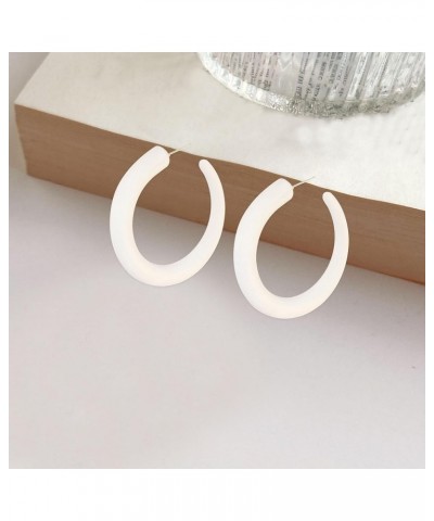 80 90s Retro Neon Thick Hoop Earrings Hoops Chunky Hollow Tube Hoop Earrings for Women Hypoallergenic Lightweight Candy Color...