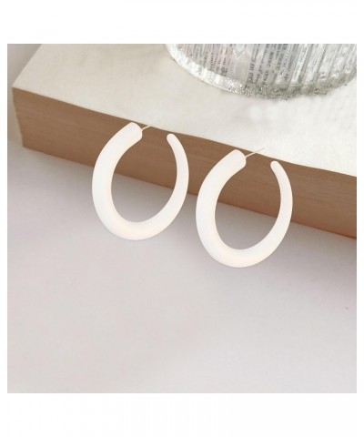 80 90s Retro Neon Thick Hoop Earrings Hoops Chunky Hollow Tube Hoop Earrings for Women Hypoallergenic Lightweight Candy Color...