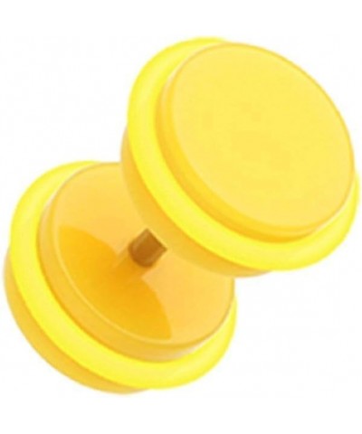 Neon Acrylic Fake Plug with O-Rings Size: 16GA, Length: 6mm, Ball Size: 11mm, Yellow $8.50 Body Jewelry