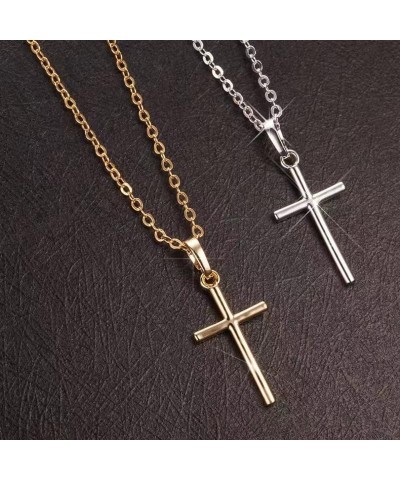 2Pcs Cross Necklace Dainty Cubic Zirconia Cross Pendant Necklace Minimalist Elegant Layered Cross Necklace for WomenGirls Sil...