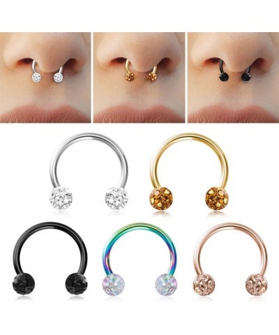 Piercing Nose Ring 1PC Bling Diamond Nose Septum Rings U Shape Piercing Jewelry Cartilage Helix Earrings Hoop Lip Piercing Re...