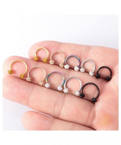 Piercing Nose Ring 1PC Bling Diamond Nose Septum Rings U Shape Piercing Jewelry Cartilage Helix Earrings Hoop Lip Piercing Re...