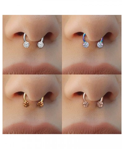 Piercing Nose Ring 1PC Bling Diamond Nose Septum Rings U Shape Piercing Jewelry Cartilage Helix Earrings Hoop Lip Piercing Re...