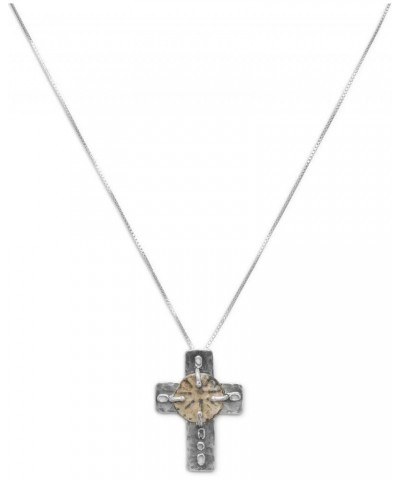 Ancient Roman Widow's Mite Bronze Coin Cross Necklace Sterling Silver $39.90 Necklaces