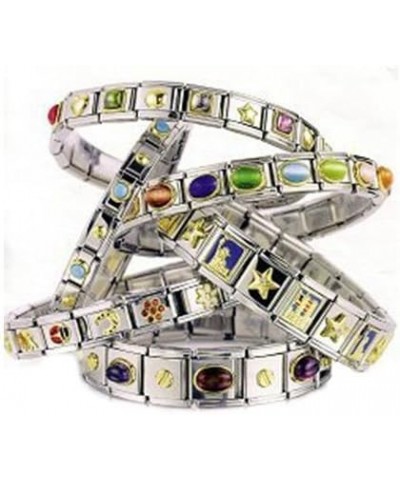 Rhinestone 9mm Italian Charm Bracelet Link Choose Your Birthday Birthstone Charm June $8.54 Bracelets