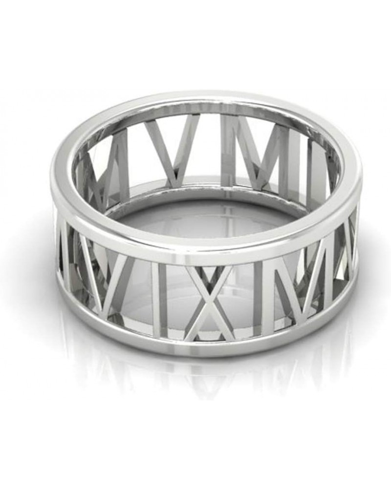 Custom Roman Numeral Wedding Date Band, Personalized Band, Comfort Fit Band, Roman Numeral Ring, Engagement Ring Set, Bridal ...