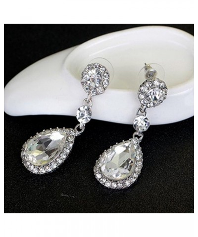 Gorgeous Austrian Crystal Rhinestone Wedding Bridal Teardrop Drop Dangle Earrings pierced-white $7.64 Earrings