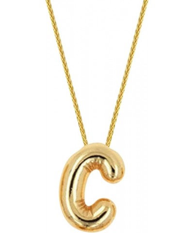 Bubble Letter Necklace Gold - Balloon Letter Necklace Bubble Initial Necklace, Dainty Gold Necklace Bubble Necklace Letter Ne...