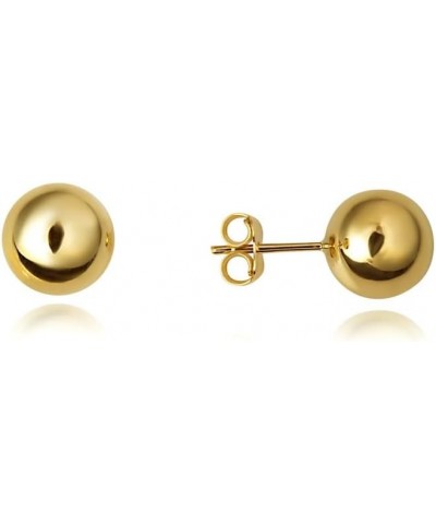 Ball Stud Stud Earrings Real Solid 14K Yellow Gold 9.5mm $57.40 Earrings