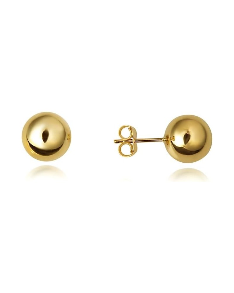 Ball Stud Stud Earrings Real Solid 14K Yellow Gold 9.5mm $57.40 Earrings