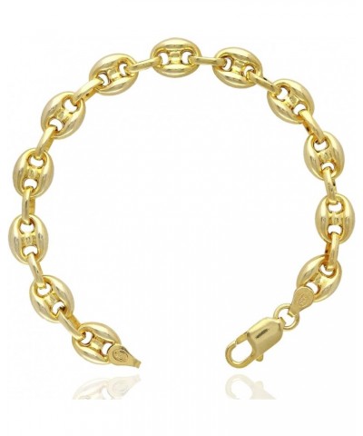 Solid 18K Yellow Gold Over Silver 9mm Puffed Anchor Mariner Bracelet 7.5"-9.25 9.25 $48.51 Bracelets