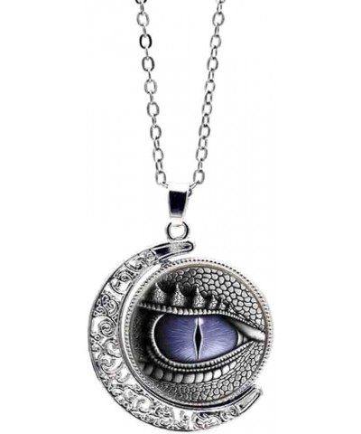 Necklace Chain for Women Girls, Unisex Rotatable Dragon Eye Hollow Moon Pendant Long Chain Necklace Jewlery Pendant Necklace ...