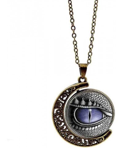 Necklace Chain for Women Girls, Unisex Rotatable Dragon Eye Hollow Moon Pendant Long Chain Necklace Jewlery Pendant Necklace ...