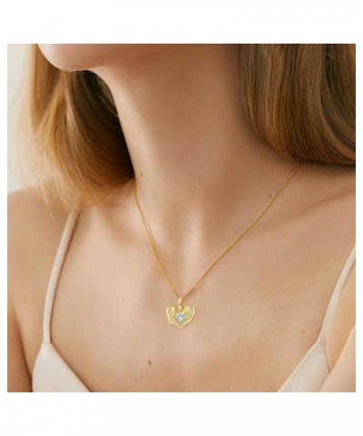 14K Gold Necklace Real Gold Pendant Christmas Jewelry Gifts for Women Girls E2-Angel Wings $86.95 Necklaces