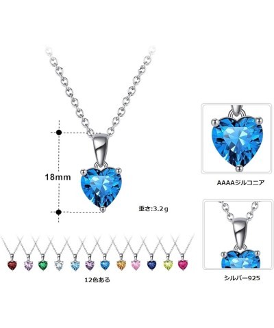 925 Sterling Silver Heart Necklace Birthstone Gemstone Pendant Necklace Anniversary Birthday Present Fine Jewellery Gifts for...