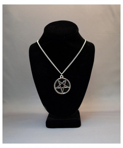 Pentacle with Hand Painted Black Enamel Pewter Pendant Necklace $8.63 Necklaces