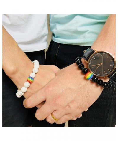 Leather Braided LGBT Rainbow Bracelet Stainless Steel Bangle Gay & Lesbian Pride Silver/Gold 2 Pack (Black+White) $4.50 Brace...