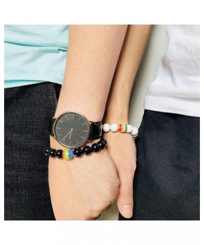 Leather Braided LGBT Rainbow Bracelet Stainless Steel Bangle Gay & Lesbian Pride Silver/Gold 2 Pack (Black+White) $4.50 Brace...