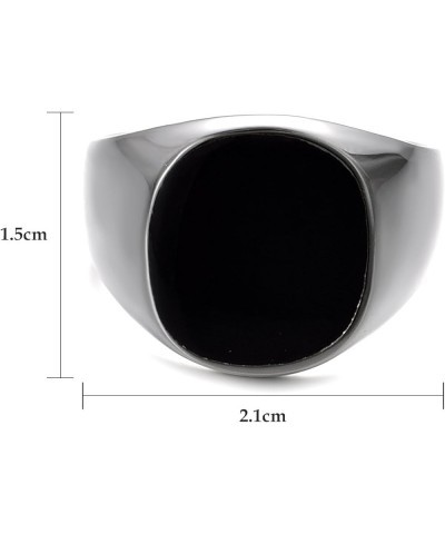 Black Enamel Signet Rings For Men 18K White/Yellow/Rose Gold Plated Black Onyx Ring Men's Boy's Costume Jewelry Silver 9.5 $6...