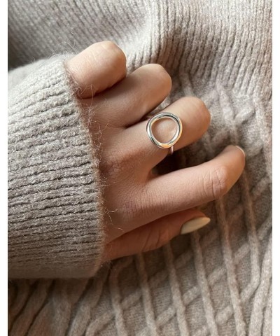 Gold Chunky Rings for Women Adjustable Silver Statement Rings Ball Dome Teardrop Rings Bold Wide Ring Thick Silver Rings Open...