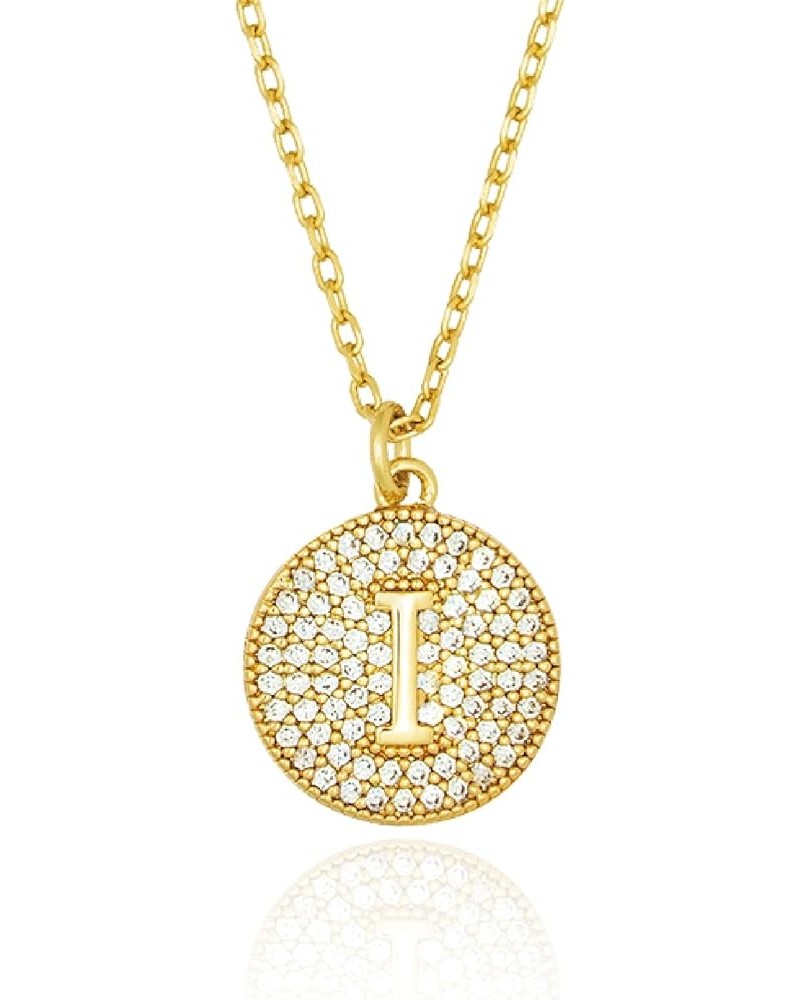 Capwell + Co 14k Gold Colored Delicate Initial Letter Pendant Necklace Round Charm A-Z Letters Gift Women and Young Girls Let...