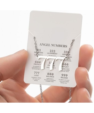 18K Gold & Silver Plated Stainless Steel Angel Number Necklace 111 222 333 444 555 666 777 888 999 Numerology Jewelry for Wom...