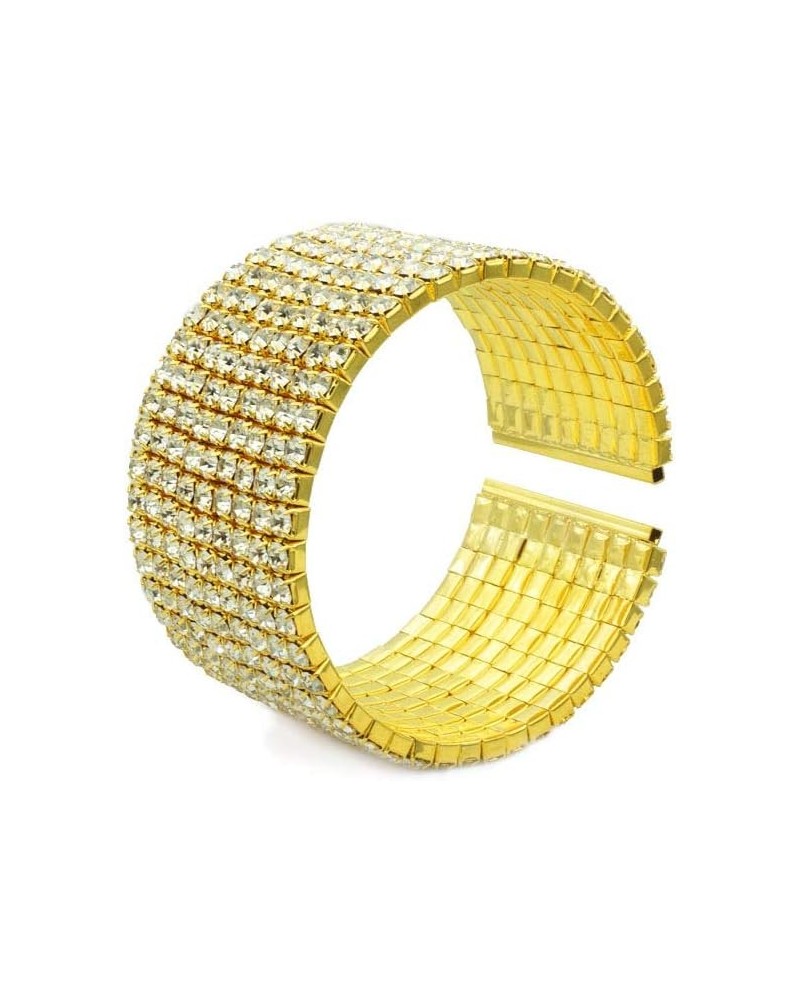 Womens Rhinestones Wide Cuff Bracelet Bangles Silver and Gold Tone Wedding Party Jewelry Gold 9 $8.84 Bracelets