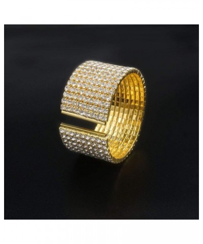 Womens Rhinestones Wide Cuff Bracelet Bangles Silver and Gold Tone Wedding Party Jewelry Gold 9 $8.84 Bracelets