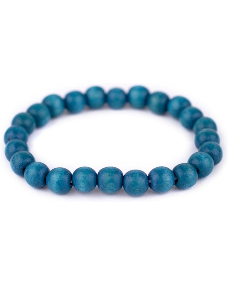 Wood Stretch Bracelet, Yellow - Stackable Beaded Jewelry, Unisex for Men & Women Medium Beads Aqua Blue $7.37 Bracelets