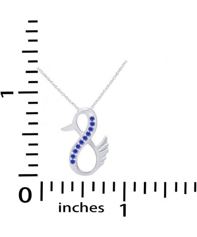 Duck Infinity Pendant Necklace in 14K White Gold Over Sterling Silver Simulated blue-sapphire $21.15 Necklaces