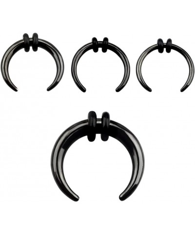 8-14G PVD Plated Stainless Steel Black Septum Pincher Nose Ring with 2 Black O-Rings Gauge: 2.5mm (10GA) / Diameter: 12mm (1/...