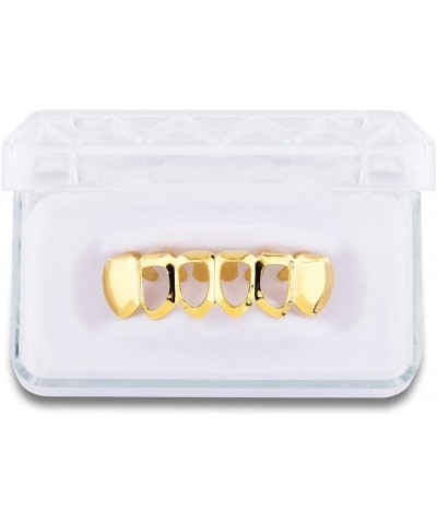 New Custom Fit 18K Gold Plated Vampire Four Open Face Gold Grillz Set For Christmas gift BOTTOM $6.71 Body Jewelry