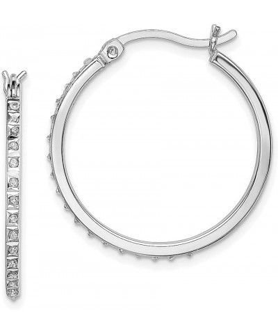 925 Sterling Silver Diamond Round Hoop Earrings 925 Sterling Silver - 25mm - 0.98 inch $77.98 Earrings