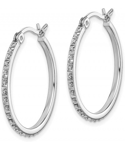 925 Sterling Silver Diamond Round Hoop Earrings 925 Sterling Silver - 25mm - 0.98 inch $77.98 Earrings