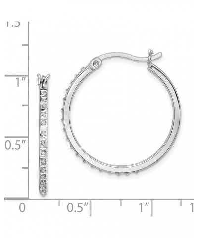 925 Sterling Silver Diamond Round Hoop Earrings 925 Sterling Silver - 25mm - 0.98 inch $77.98 Earrings