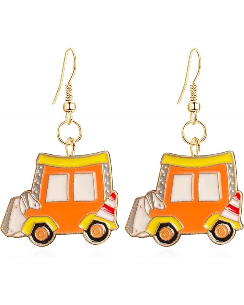 School Bus Dangle Earrings Cute Alloy Yellow School Bus Drop Earring Funny Cartoon Car Bus Statement Earring for Teachers Stu...