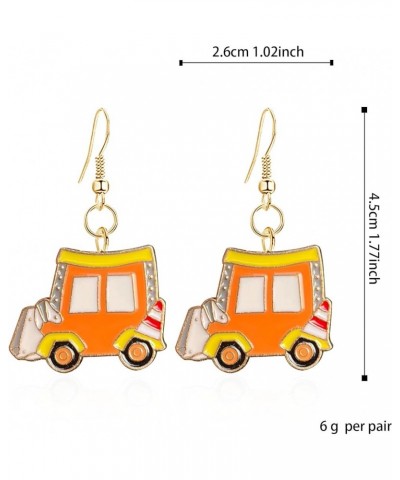 School Bus Dangle Earrings Cute Alloy Yellow School Bus Drop Earring Funny Cartoon Car Bus Statement Earring for Teachers Stu...