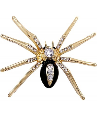 Halloween Fashion Rhinestone Enamel Spider Brooch Pin Gold Tone Black $7.14 Brooches & Pins