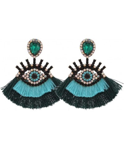 Boho Fashion Dangle Tassel Earrings For Women Geometric Fringed Multicolor Drop Earrings Wedding Party Girl Gifts Green $6.27...