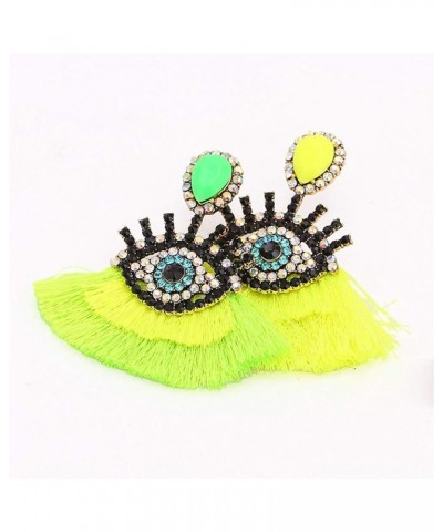 Boho Fashion Dangle Tassel Earrings For Women Geometric Fringed Multicolor Drop Earrings Wedding Party Girl Gifts Green $6.27...