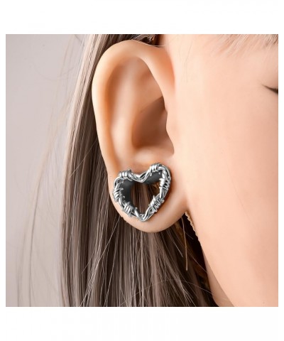 2PCS Heart Ear Tunnels Plugs 316 Stainless Steel Hypoallergenic Earrings Gauges Expanders for Stretched Piercing Body Jewelry...