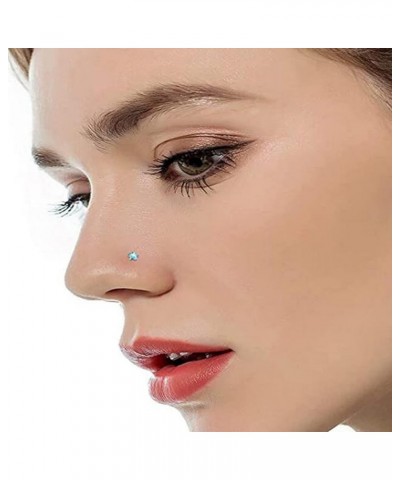 18G 20G Heart Star CZ Nose Rings Studs Hypoallergenic 316L Surgical Steel L Shaped Silver Stud Nose Rings Cute Nose Piercing ...