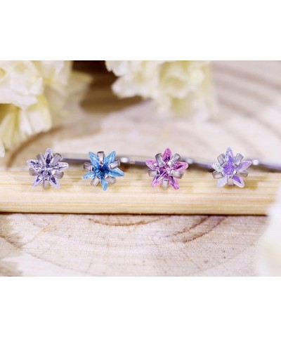 18G 20G Heart Star CZ Nose Rings Studs Hypoallergenic 316L Surgical Steel L Shaped Silver Stud Nose Rings Cute Nose Piercing ...