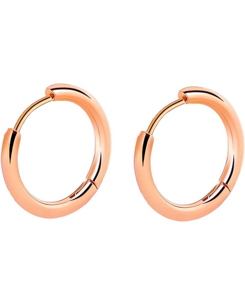 Men Women Silver/Black/Gold Earrings Set,Circle Mens Women Earring Stainless Steel Rose Gold-2.0x8MM $11.69 Earrings