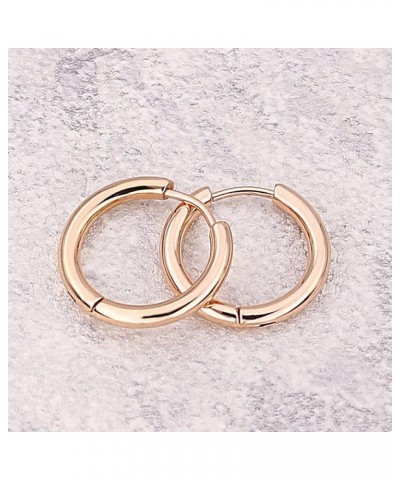 Men Women Silver/Black/Gold Earrings Set,Circle Mens Women Earring Stainless Steel Rose Gold-2.0x8MM $11.69 Earrings