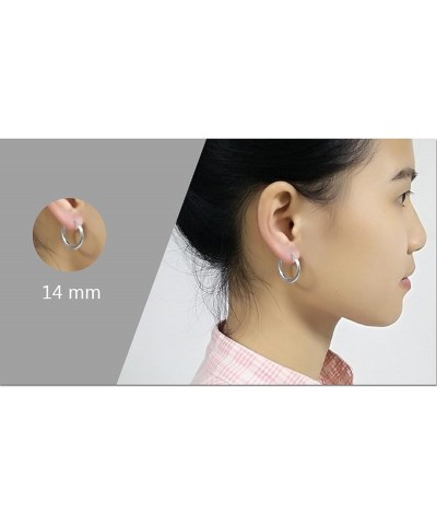 Men Women Silver/Black/Gold Earrings Set,Circle Mens Women Earring Stainless Steel Rose Gold-2.0x8MM $11.69 Earrings