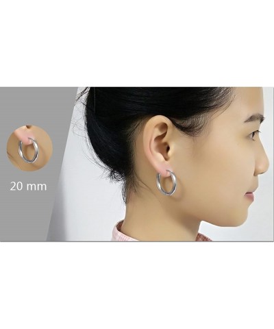 Men Women Silver/Black/Gold Earrings Set,Circle Mens Women Earring Stainless Steel Rose Gold-2.0x8MM $11.69 Earrings