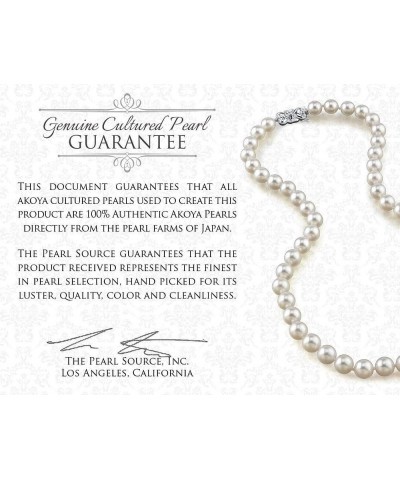 14K Gold 6.0-6.5mm Round Genuine White Japanese Akoya Saltwater Cultured Pearl Necklace for Women 17.0 Inches White Gold $529...