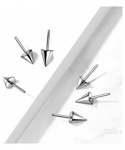 G23 Titanium Threadless Push In Spike Top Replacement For Flat Back Labret Stud Monroe Lip Ring Helix Tragus Cartilage Earrin...